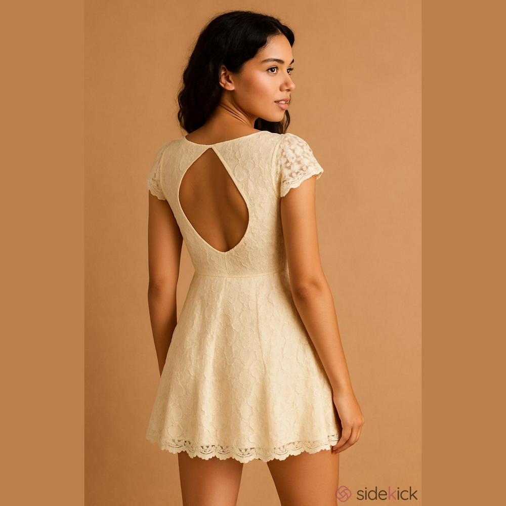 Abercrombie & Fitch Women's White/Cream Lace Dress Size XS